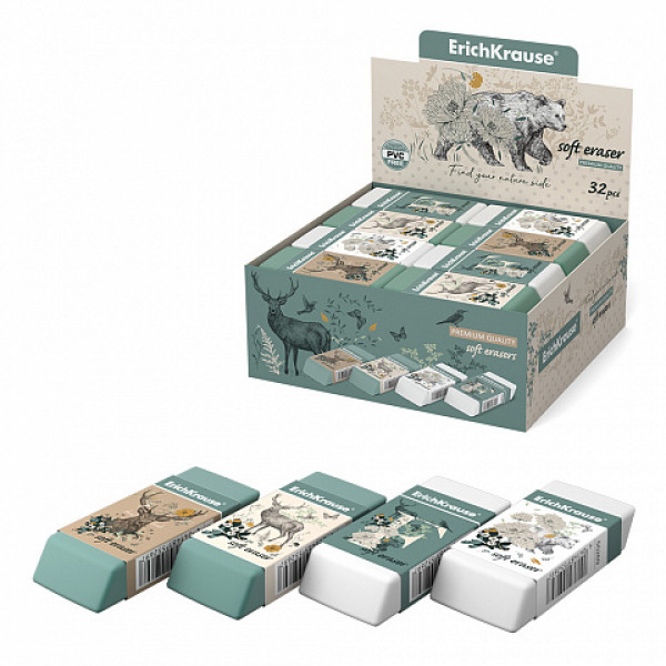 Ластик Erich Krause 55269 Natural Life 32шт/уп