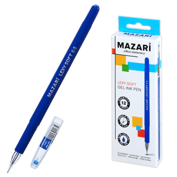 Ручка гелевая синяя 0.5 MAZARI М-5506-70 LEXY SOFT