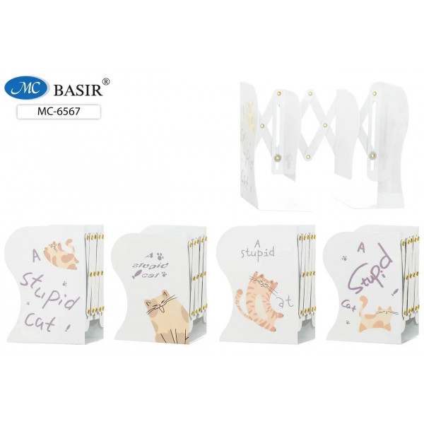 Подставка-лоток для книг BASIR МС-6567 Кошки металл раздвижная