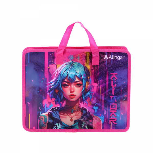 Папка с ручками А4 Alingar AL-11234 Аниме Девочка с голубыми волосами