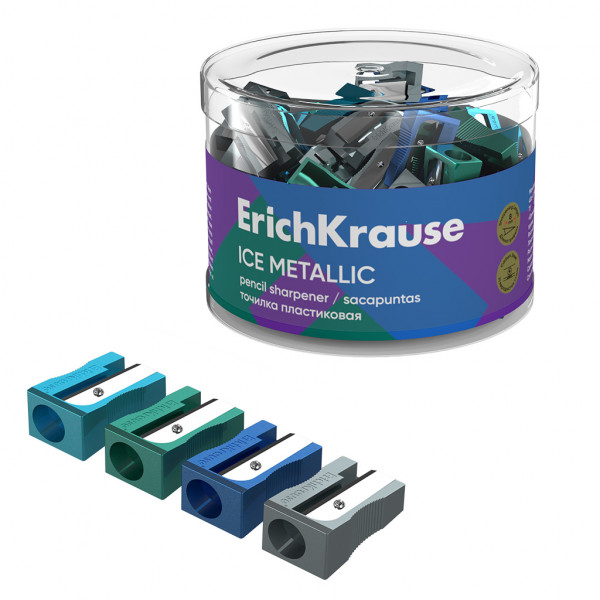Точилка пластик 1 отв. ERICH KRAUSE 59987 EasySharp Ice Metallic