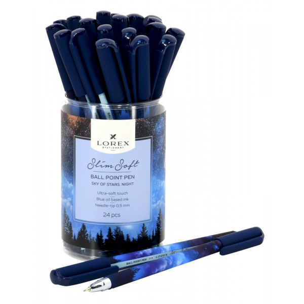 Ручка шар масл 0.5мм LOREX SKY OF STARS.NIGHT Slim Soft LXOPSS-SS2