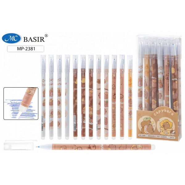 Ручка гелевая Пиши-стирай 0,38 BASIR МР-2381 Капибара