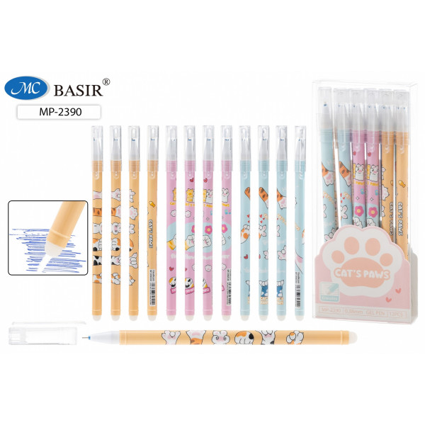 Ручка гелевая Пиши-стирай 0,38 BASIR МР-2390 Лапки