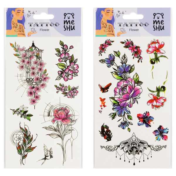 Наклейки Тату MESHU MS_52662 Flower