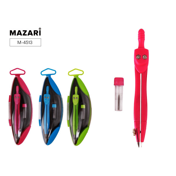 Готовальня 3пр MAZARI M-4513 пластиковый футляр