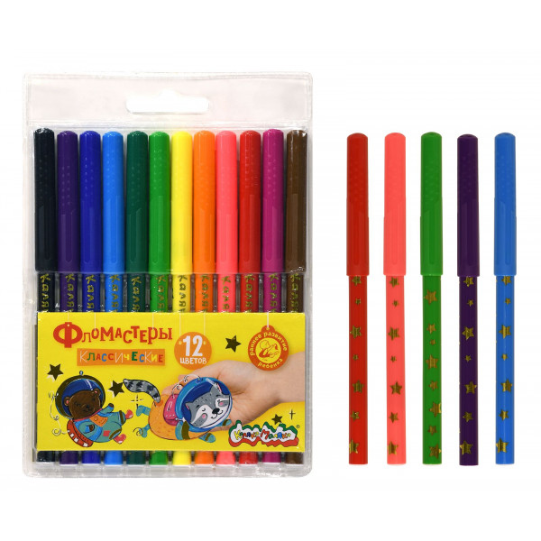 Фломастеры 12цв Каляка-Маляка ФФКМ12 Звездочки