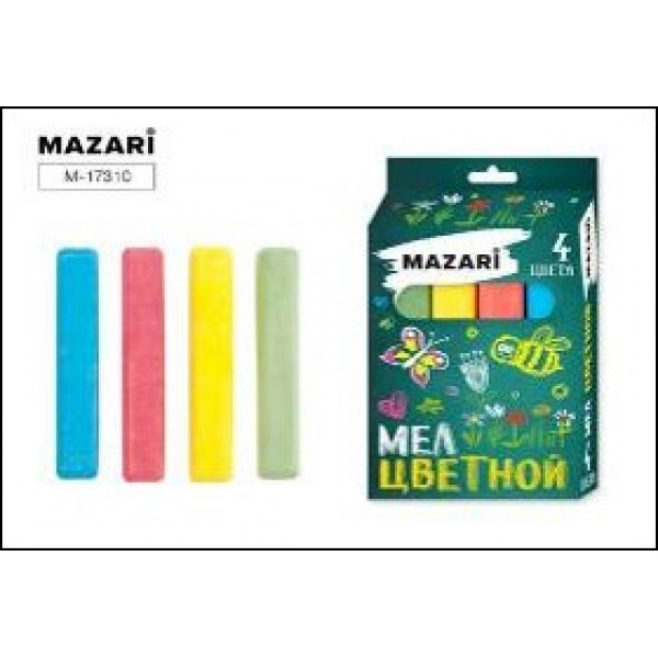 Мел цветной 4цв.MAZARI M-17310