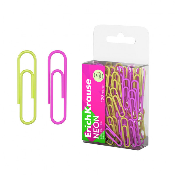 Скрепки 28мм ERICH KRAUSE 62043 100шт винил покрытие