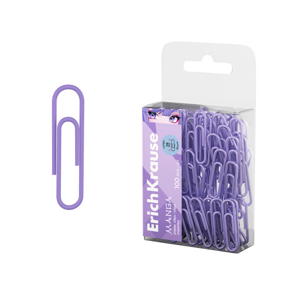 Скрепки 28мм ERICH KRAUSE Manga 62046 Manga 100шт виниловые