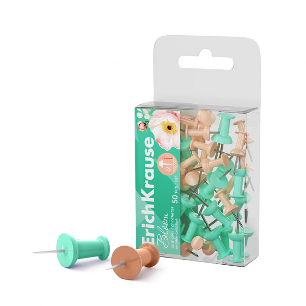 Кнопки силовые 50шт ERICH KRAUSE Pastel Bloom 62056 ассорти