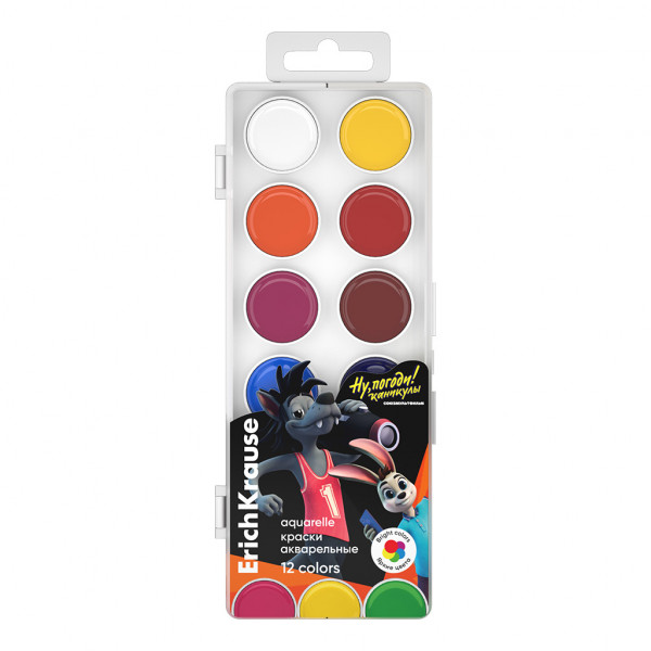 Акварель 12цв ERICH KRAUSE 62569 Ну, Погоди! Каникулы