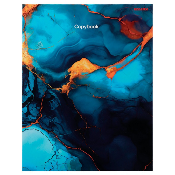 Тетрадь на кольцах 160л Проф-Пресс 160-1847 Мрамор в синих оттенках