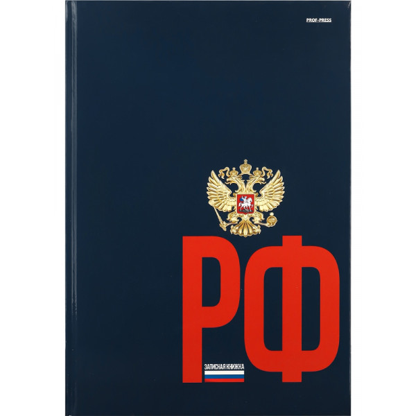 Записная книга А4 120л Проф-Пресс Б120-0860 Герб России на темном фоне