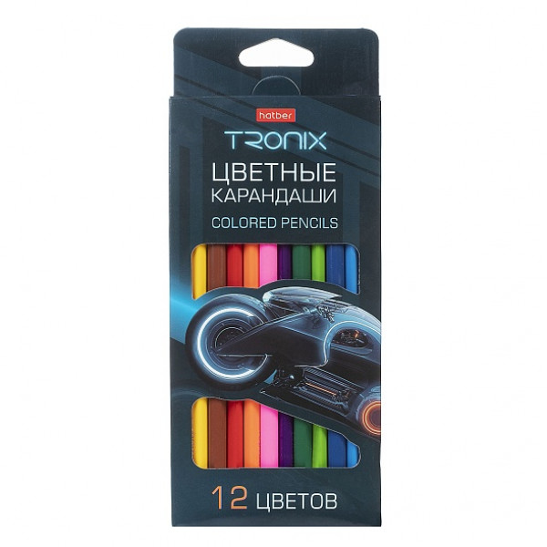 Карандаши 12цв HATBER CS_093404 TRONIX трехгранные