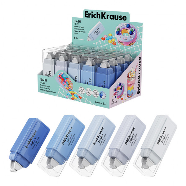 Корректирующая лента 5мм*6м ERICH KRAUSE 65020 Flash Milky