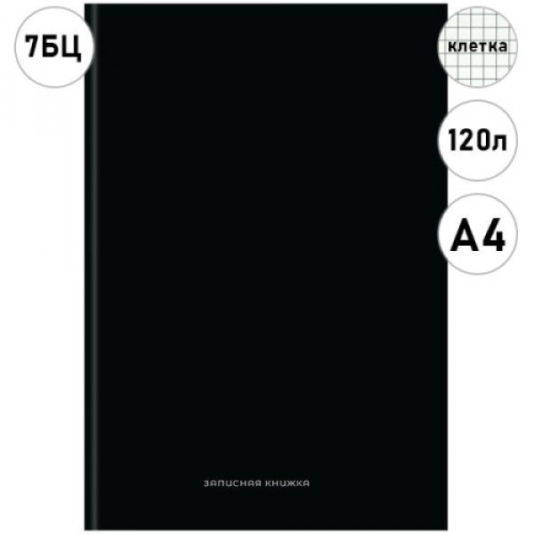 Записная книга А4 120л Проф-Пресс 120-9266 Черный цвет-8