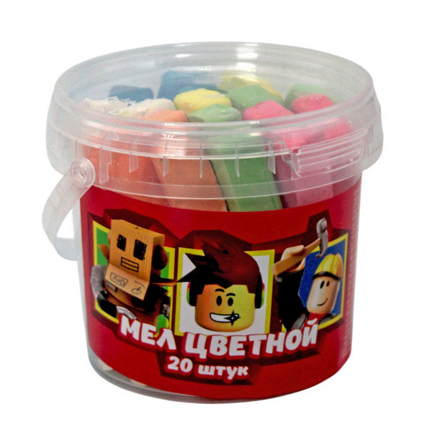 Мел цветной 20шт CENTRUM 78056 Blocks в ведерке