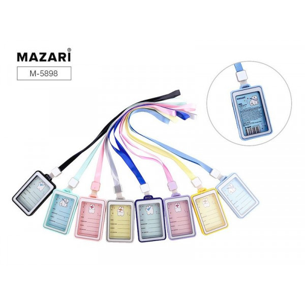 Бейдж вертик 65*107 MAZARI М-5898 MIL на шнурке микс