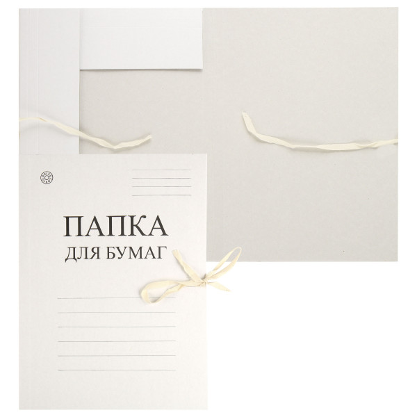 Папка для бумаг с завязками 440г/м2 DOLCE COSTO D00528 немелован белая