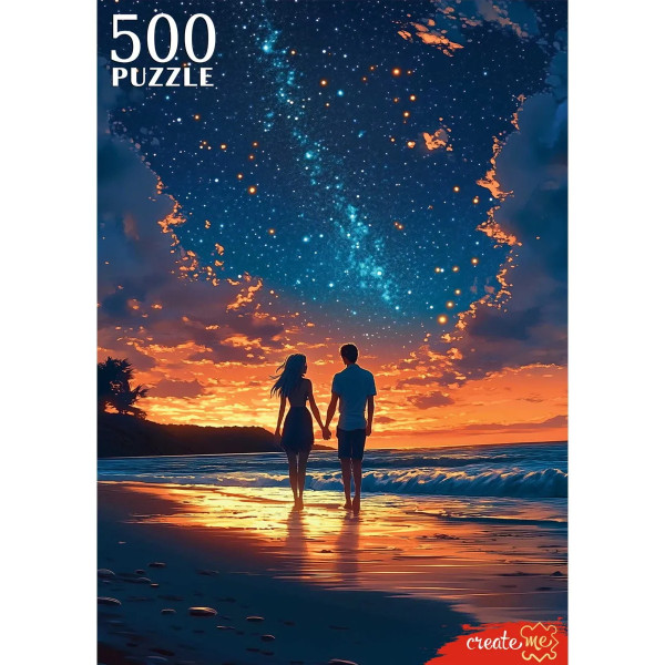 Пазлы 500 Рыжий кот Ф500-8724 Прогулка по пляжу