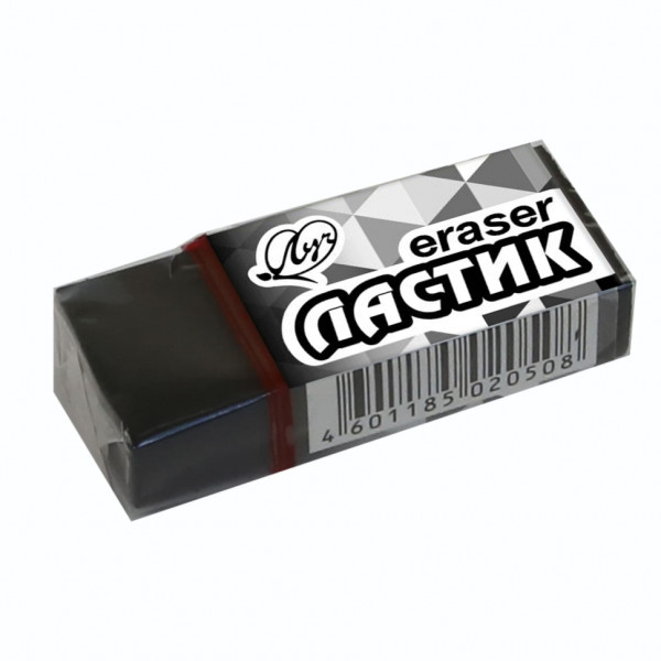 Ластик Луч ЛЗ 35С 2270-08 45*19*10 мм чёрный, картонный держатель