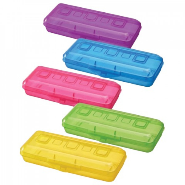 Пенал пластик СТАММ ПН16 Неоновые цвета ассорти