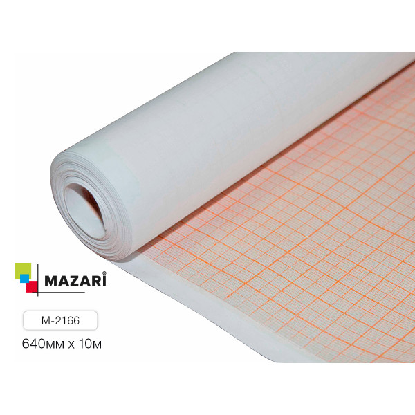 Бумага масштабно-координатная 640мм х10м MAZARI M-2166 оранжевая