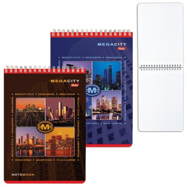 Блокнот А5 80л спир HATBER 80Б5В1гр Megacity
