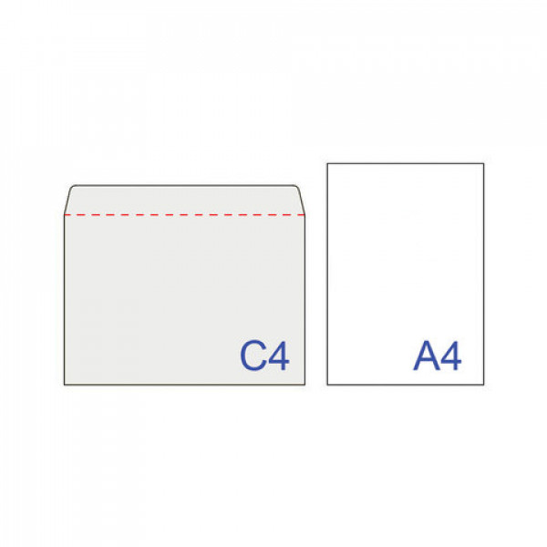 Конверт С4 Ряжск 229*324мм б/подсказа б/окна отр лента