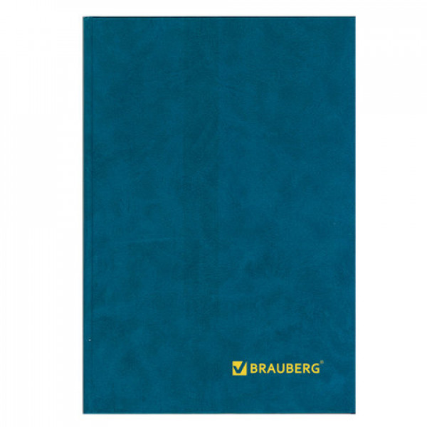 Книга учета 208 л., А4, 200х290 мм, BRAUBERG, клетка, обложка твердая бумвинил, блок офсетный, 130184