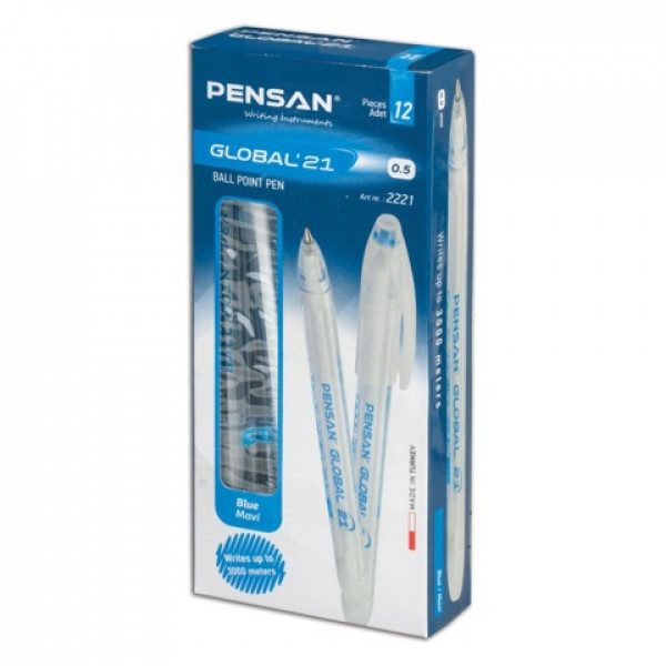 Ручка шар масл PENSAN GLOBAL-21, толщина письма 0,5 мм, синяя, 2221