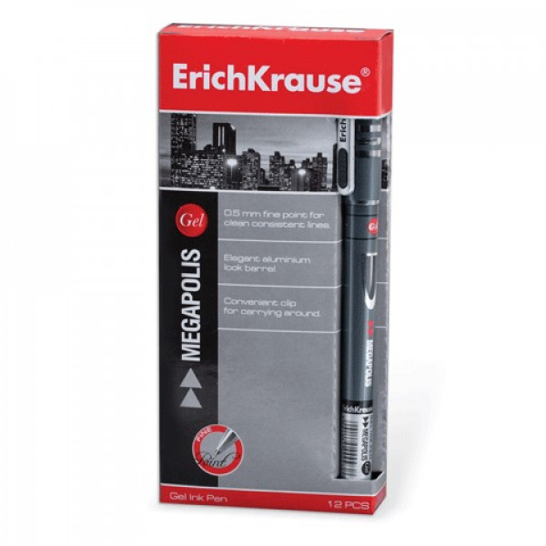 Ручка гелевая ERICH KRAUSE MEGAPOLIS GEL ЕК93/141236 0.5 черная