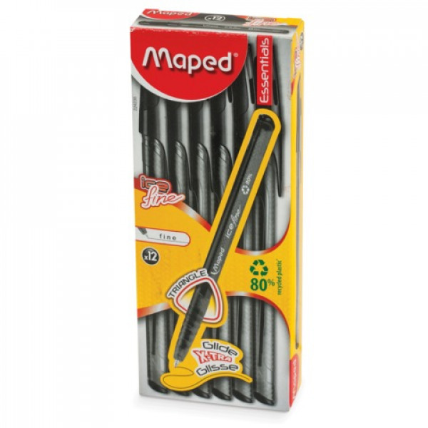 Ручка шар масл 0.6 MAPED (Франция) Green Ice Fine 224235 трехгр синяя