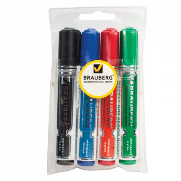 Набор маркеров для доски 4цв 5мм кругл BRAUBERG Neo 150491