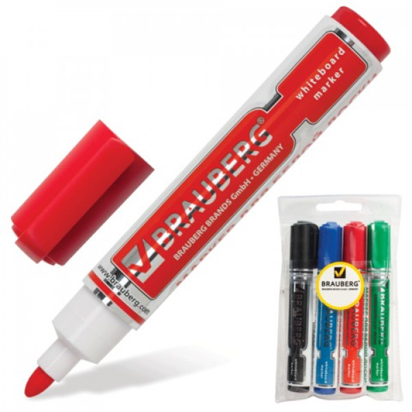 Набор маркеров для доски 4цв 5мм кругл BRAUBERG Neo 150491