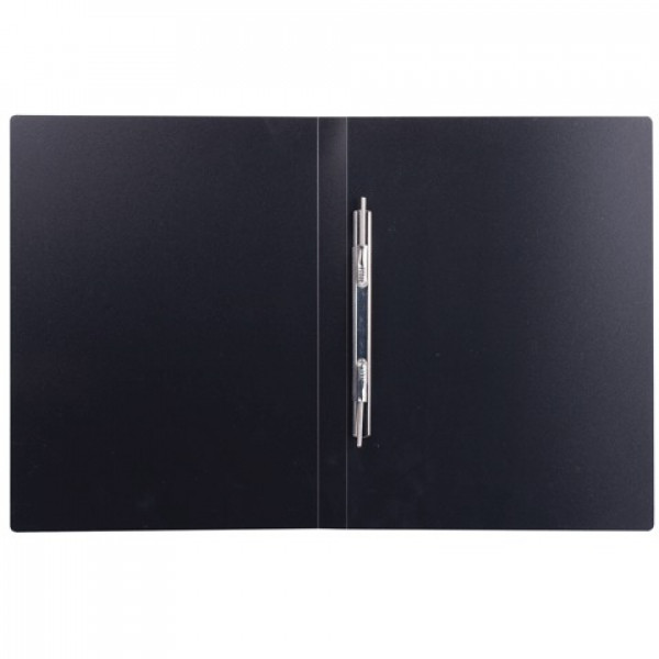 Папка с метал.пруж.скоросш. BRAUBERG стандарт, черная, до 100 листов, 0,6 мм, 221634