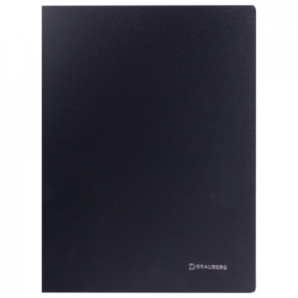 Папка с метал.пруж.скоросш. BRAUBERG стандарт, черная, до 100 листов, 0,6 мм, 221634