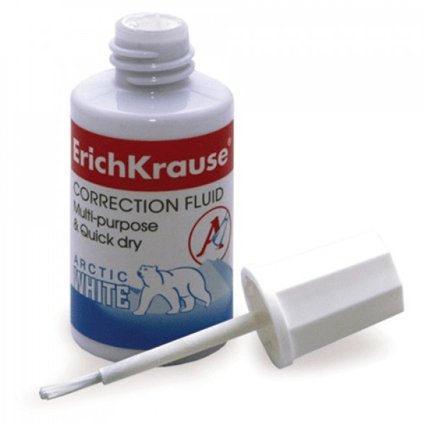Корректирующая жидкость спирт осн 20мл ERICH KRAUSE Arctic White ЕК6 с кисточкой 10шт/уп