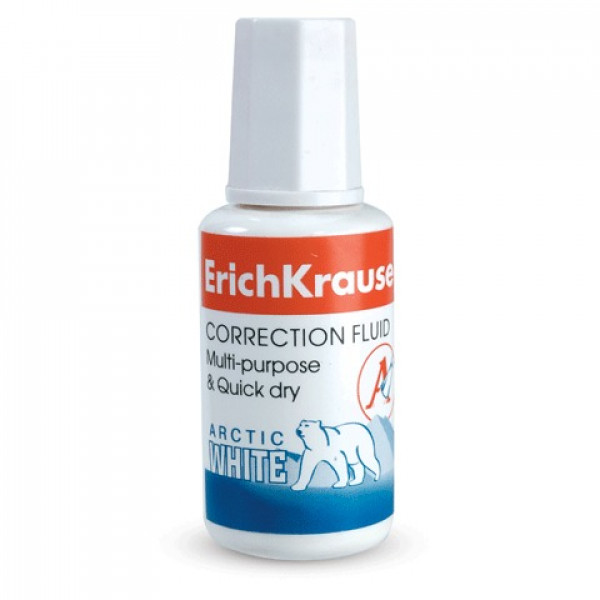 Корректирующая жидкость спирт осн 20мл ERICH KRAUSE Arctic White ЕК6 с кисточкой 10шт/уп
