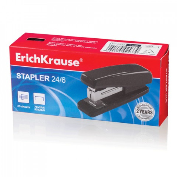 Степлер №24/6 25л ERICH KRAUSE 2433 черный