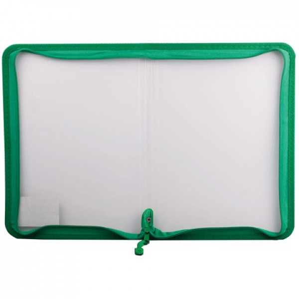 Папка на молнии пластиковая BRAUBERG "Диагональ", А4, 325х230 мм, прозрачная, молния ассорти, 224052