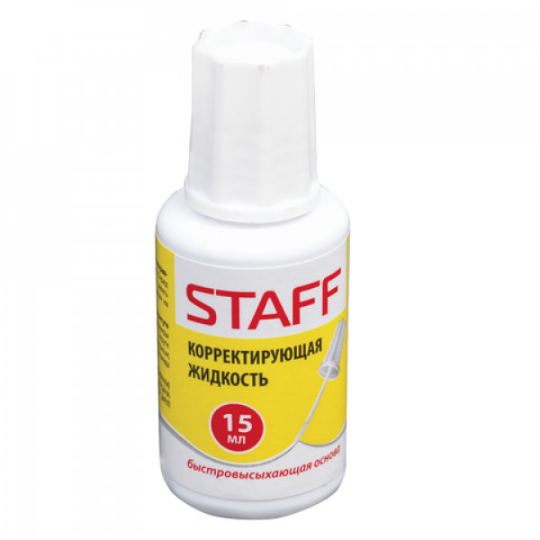 Корректирующая жидкость 15мл STAFF 226055 с кисточкой