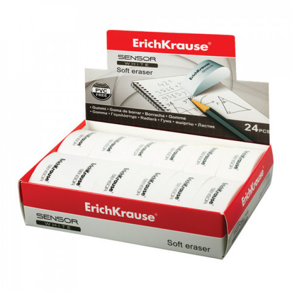 Ластик ERICH KRAUSE 35532 SENSOR Black&Whitе 50 х 19 х 23мм