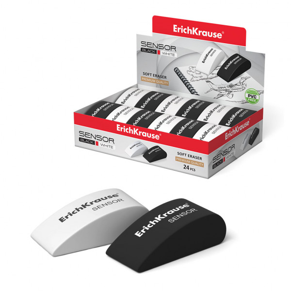 Ластик ERICH KRAUSE 35532 SENSOR Black&Whitе 50 х 19 х 23мм