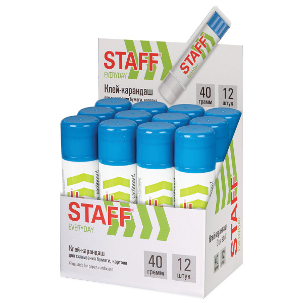 Клей-карандаш PVA 40гр STAFF EVERYDAY 228665