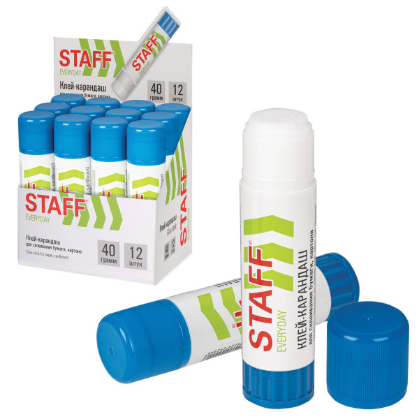 Клей-карандаш PVA 40гр STAFF EVERYDAY 228665