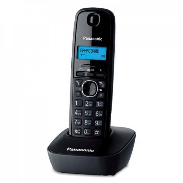 Радиотелефон PANASONIC KX-TG1611RUH, память 50 номеров, АОН, повтор, часы/будильник, радиус 10-100 м, цвет серый