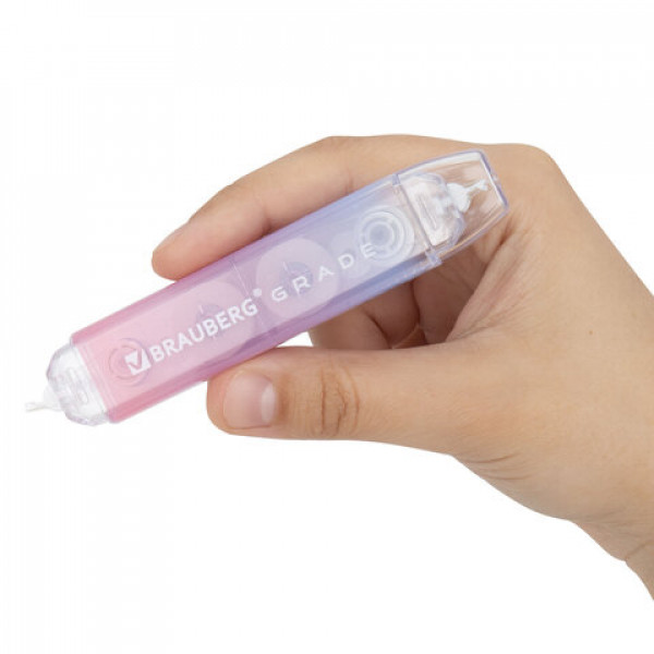 Корректирующая лента двусторонняя BRAUBERG "GRADE PASTEL", 5 мм x 10 м, корпус ассорти, блистер, 273025