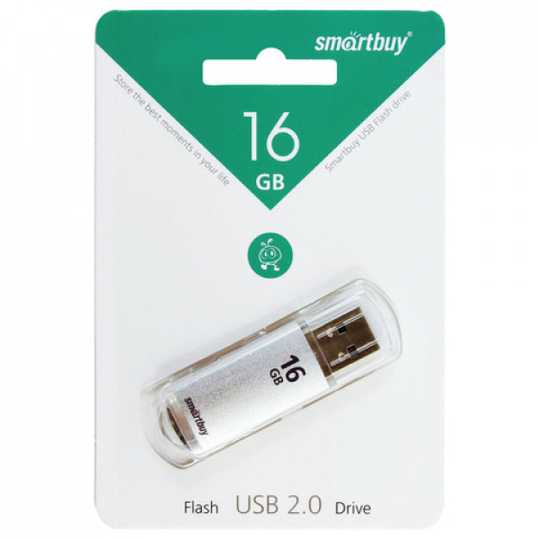 Флэш-диск 16 GB, SMARTBUY V-Cut, USB 2.0, серебристый, SB16GBVC-S